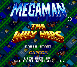 Mega Man: The Wily Wars [Collector's Edition] title screen for Sega Mega Drive